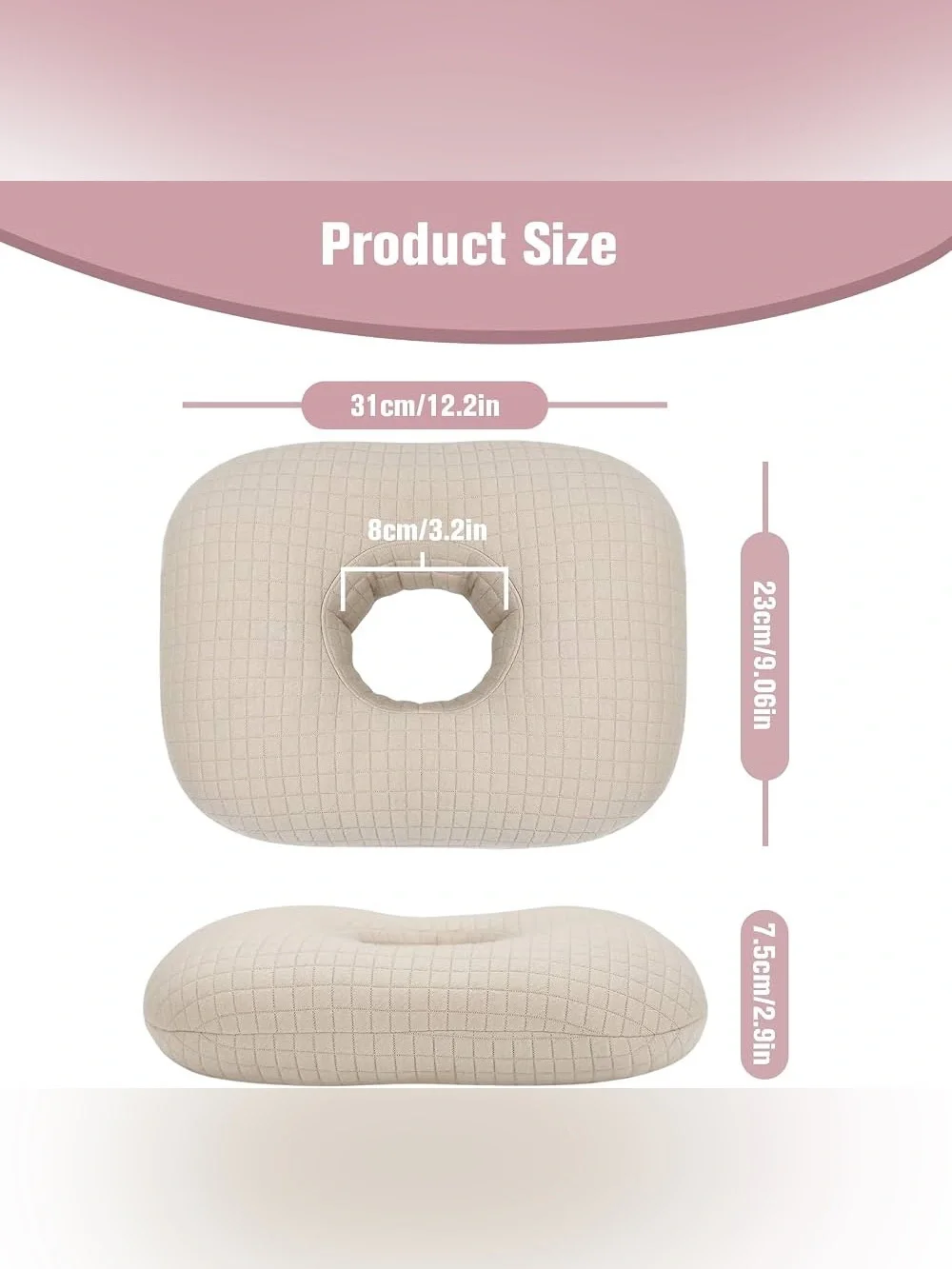 Room Ready Ear Piercing Pillow Side Sleeper Ear Hole Cushion for Earring Pain